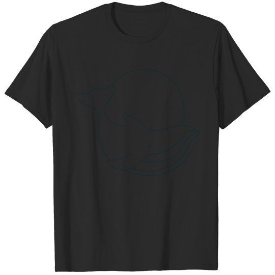 Discover Cute Humpback whale in a circle T-shirt