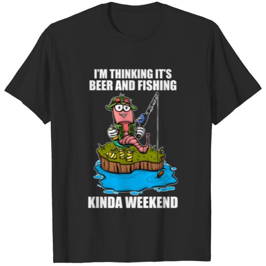 Discover Beer And Fishing Kinda Weekend Fisherman Fishing T-shirt