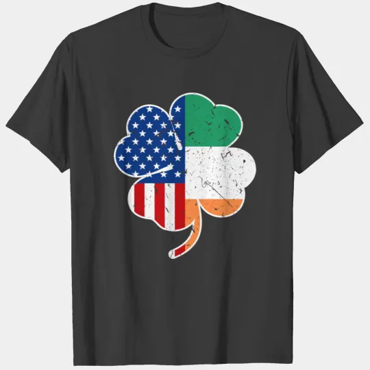 Shamrock Proud Irish American Ireland Flag T-shirt