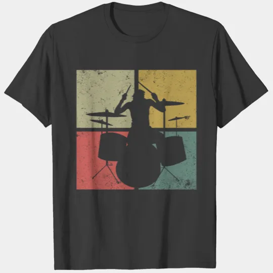 Discover Drummer Drum Set Retro Vintage T-shirt