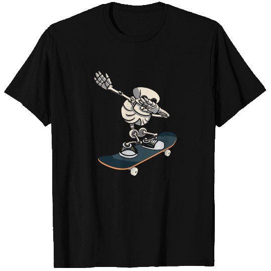 Skeleton Skateboarding Aesthetic Skateboard T-shirt