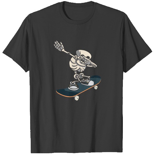 Skeleton Skateboarding Aesthetic Skateboard T-shirt