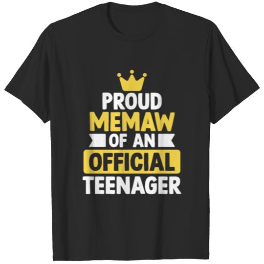 Discover Proud Memaw of an Official Teenager 13th BDay Birt T-shirt