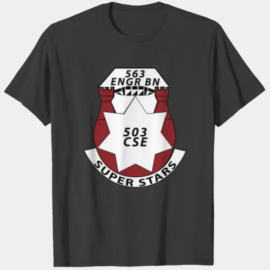 Discover Army 563rd Engineer Battalion DUI w SSI wo Txt X 3 T-shirt