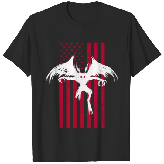 Mothman Cryptid 4th of July America Flag T-shirt