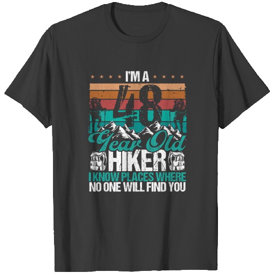 Discover 48 Birthday Hikers Vintage Mountains 48 Years Old T-shirt