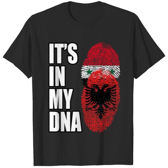 Discover Syrian And Albanian Vintage Heritage DNA Flag T-shirt