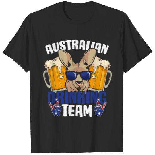 Discover Australian Drinking Team Kangaroo Australia Flag T-shirt