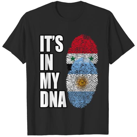 Discover Syrian And Argentinian Vintage Heritage DNA Flag T-shirt