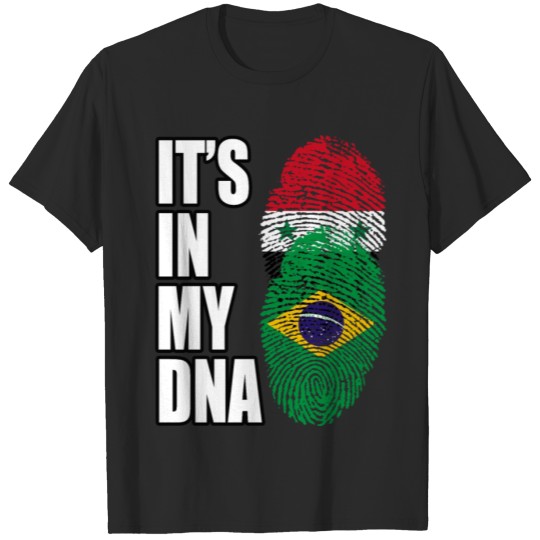 Discover Syrian And Brazilian Vintage Heritage DNA Flag T-shirt