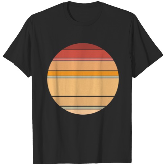 Discover Retro Sunset Background Circle T-shirt