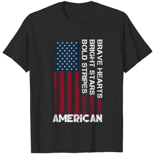 Discover 4th July Brave Heart Bright Stars Bold Stripes T-shirt