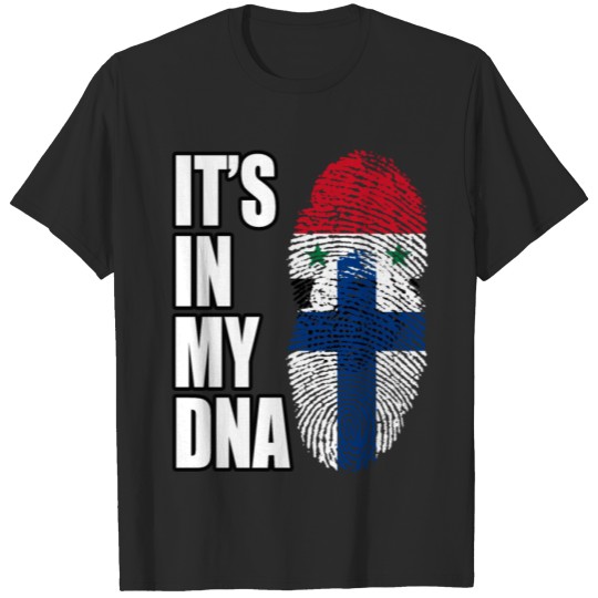 Discover Syrian And Finland Vintage Heritage DNA Flag T-shirt