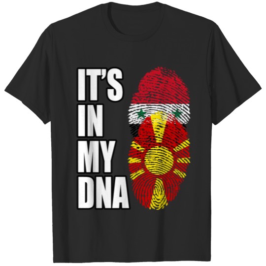 Discover Syrian And Macedonian Vintage Heritage DNA Flag T-shirt