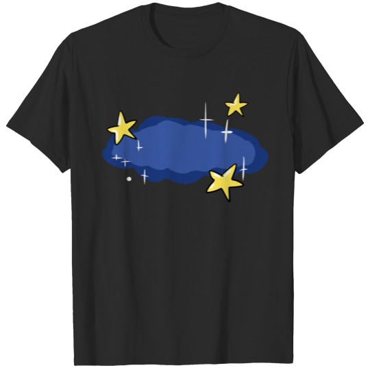 Discover golden stars blue cloud night symbol T-shirt