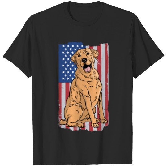 Discover Golden Retriever American Flag Patriot Dog Goldeng T-shirt