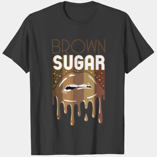 Brown Sugar Lips Babe Melanin Queen Black Women T-shirt