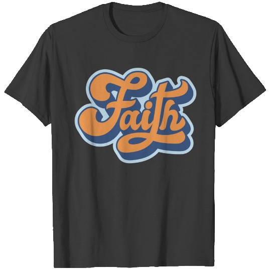 Faith Retro Orange Lettering T-shirt