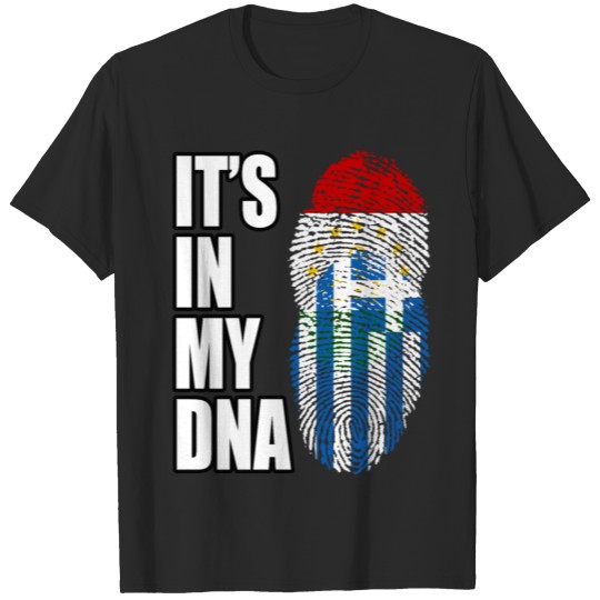 Tajikistani And Greek Vintage Heritage DNA Flag T-shirt