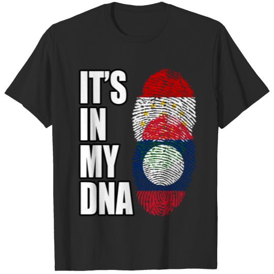 Discover Tajikistani And Laotian Vintage Heritage DNA Flag T-shirt