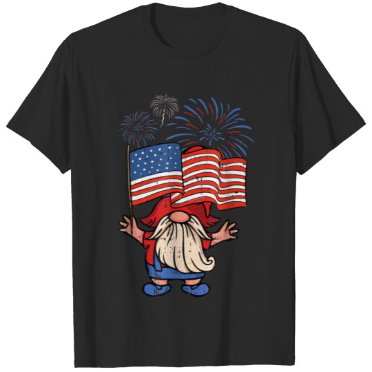 Patriotic Gnome 4th Of July American Flag T-shirt