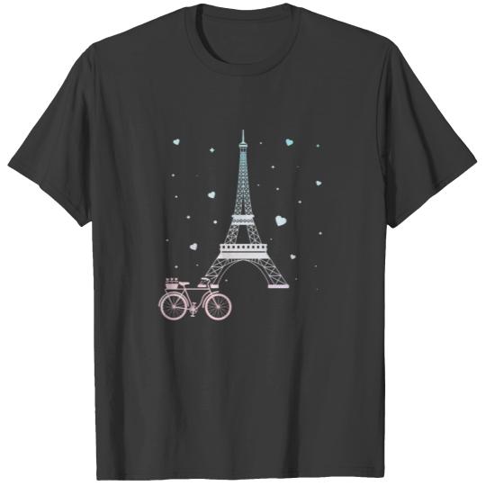 Eiffel Tower Bike France Women Paris T-shirt