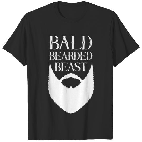 Bald Bearded Beast - Funny design for baldy man T-shirt