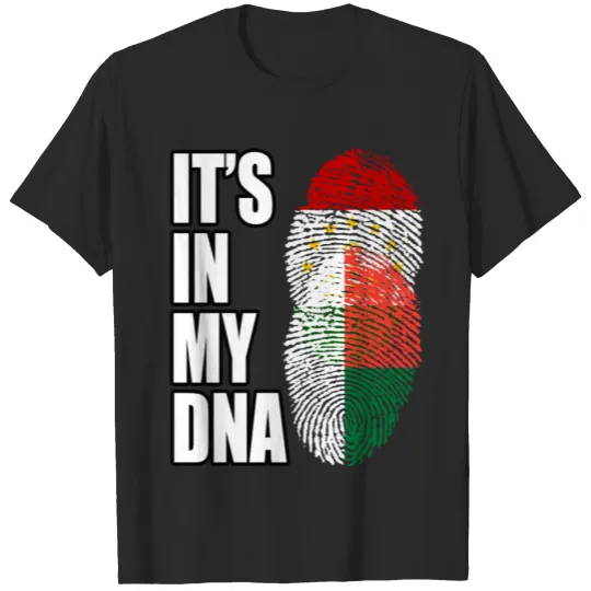 Discover Tajikistani And Malagasy Vintage Heritage DNA Flag T-shirt