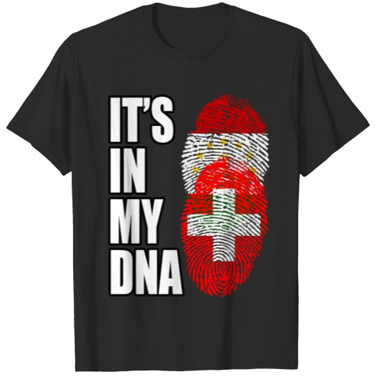 Discover Tajikistani And Switzerland Vintage Heritage DNA F T-shirt