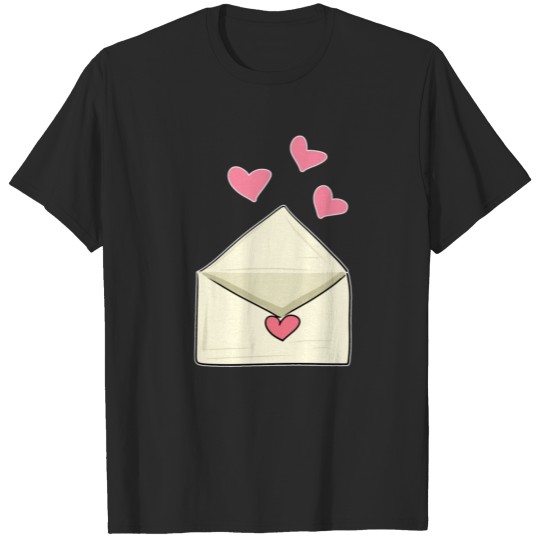 Discover letter heart pink love open T-shirt