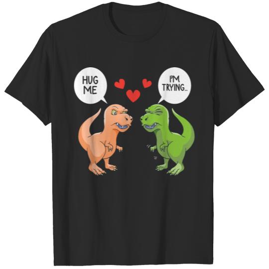 Funny Dino Valentine Clothes Gift for Him Her T-shirt