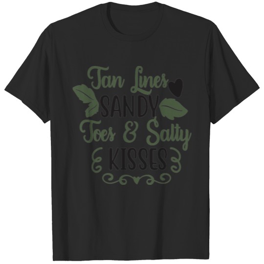 Discover Tan Lines Sandy Toes Salty Kisses Summer Quote T-shirt