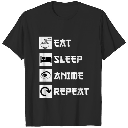 Discover Eat Sleep Anime Repeat T-shirt