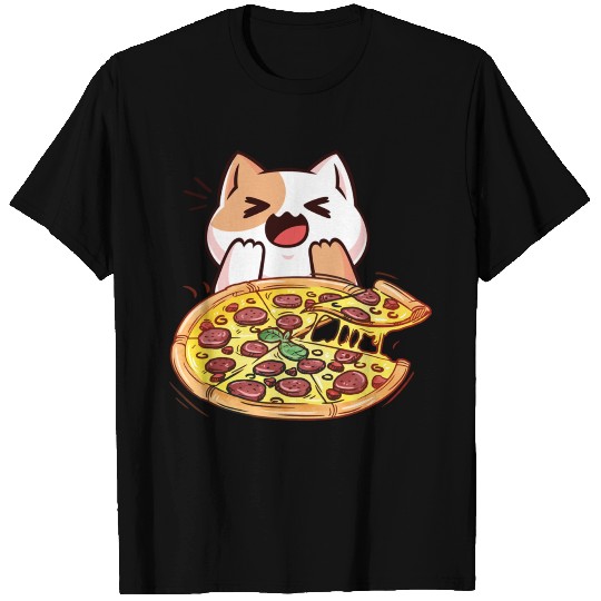 Cat Eating A Pizza T-shirt