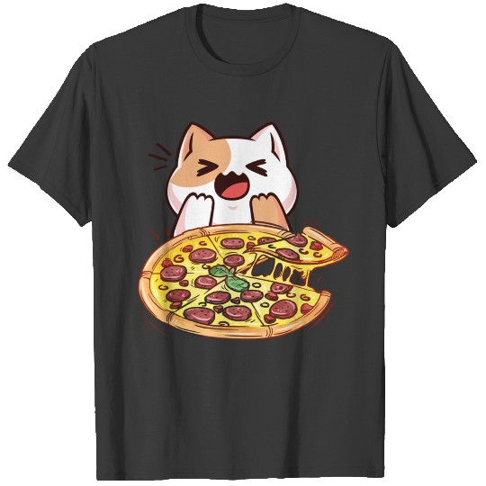 Cat Eating A Pizza T-shirt