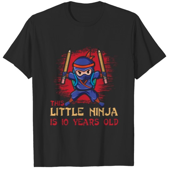 Birth Born Age 10 Years Old Japan Japanese Ninja T-shirt