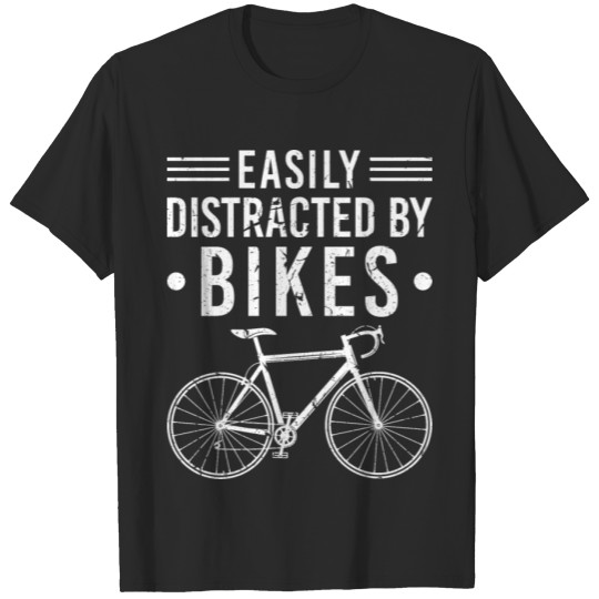 Discover Easily Distracted By Bikes Road Bicycle Cycling T-shirt