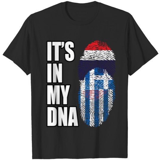 Thai And Greek Vintage Heritage DNA Flag T-shirt