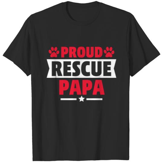 Discover Proud Rescue Dog Papa Cat Papa Gift for Cat Dog Lo T-shirt