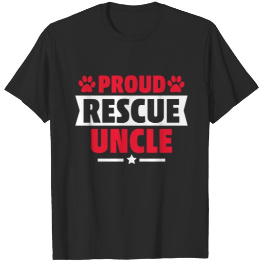 Discover Proud Rescue Dog Uncle Cat Uncle Gift for Cat Dog T-shirt
