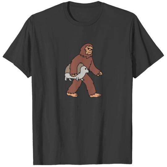 Bigfoot Sasquatch Walking Hedgehog T-shirt