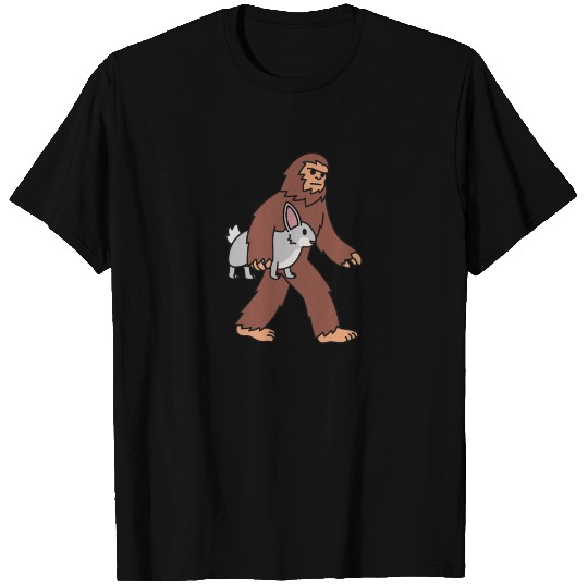 Bigfoot Sasquatch Walking Rabbit T-shirt