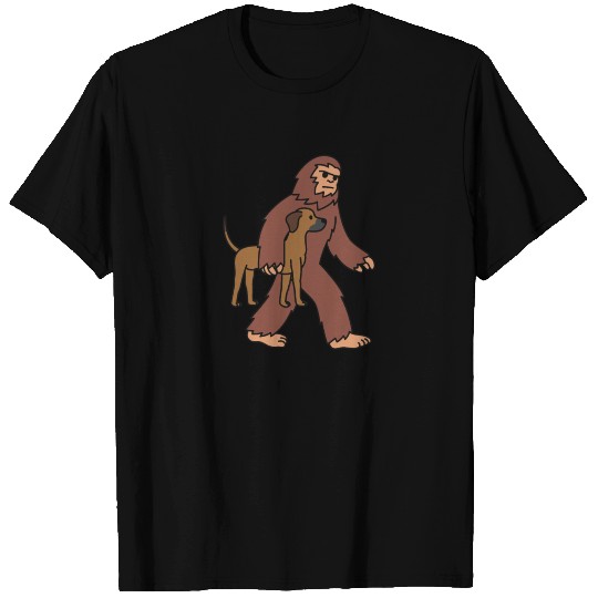 Bigfoot Sasquatch Walking Rhodesian Ridgeback T-shirt