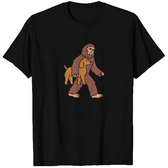 Bigfoot Sasquatch Walking Cocker Spaniel T-shirt