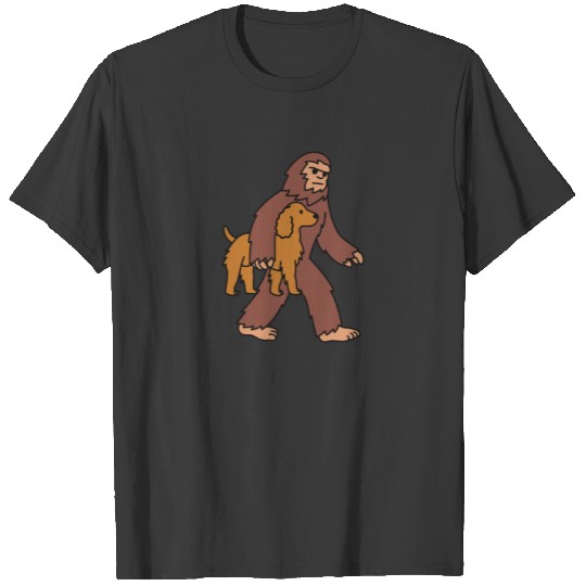 Bigfoot Sasquatch Walking Cocker Spaniel T-shirt
