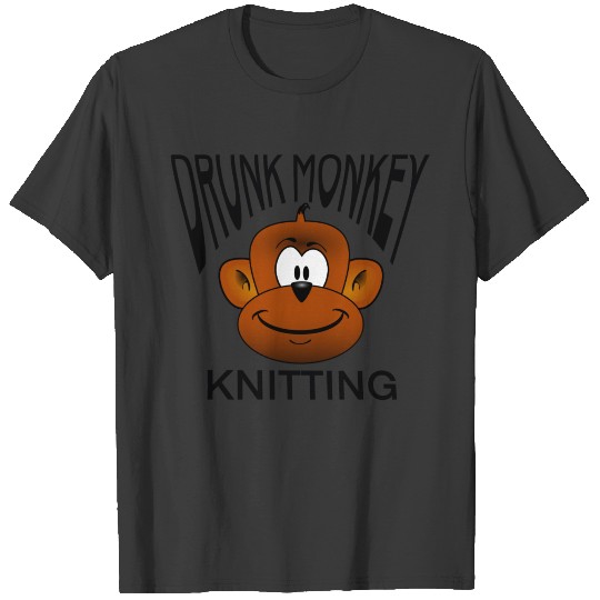 Drunk Monkey Knitting T-shirt