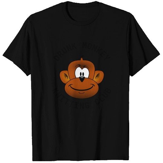 Drunk Monkey Knitting Club Black T-shirt