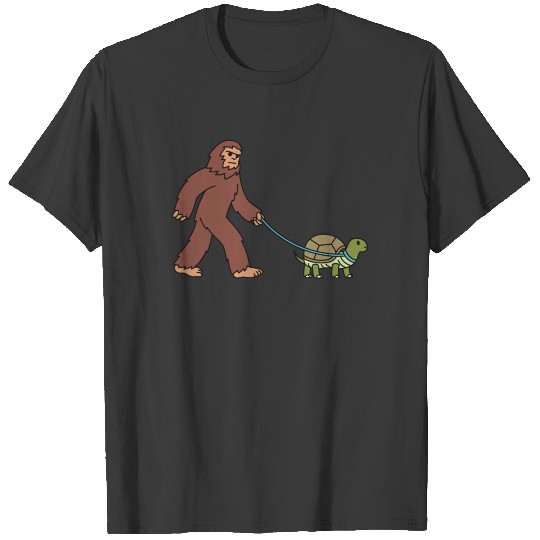 Bigfoot Sasquatch Walking Tortoise T-shirt