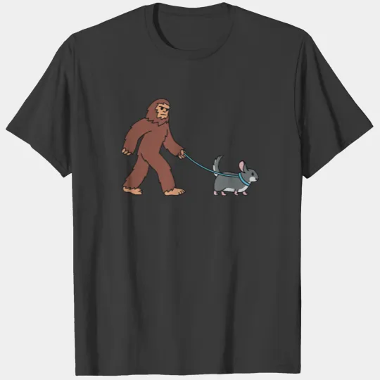 Bigfoot Sasquatch Walking Chinchilla T-shirt