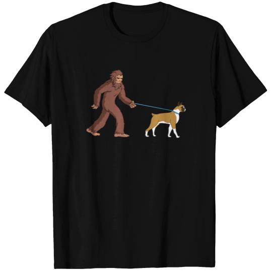 Bigfoot Sasquatch Walking Boxer Dog T-shirt